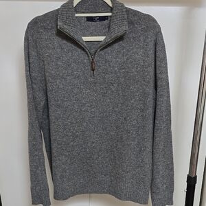 J. Crew Gray Zip Up Sweater with Quarter-Zip Design and Long Sleeves